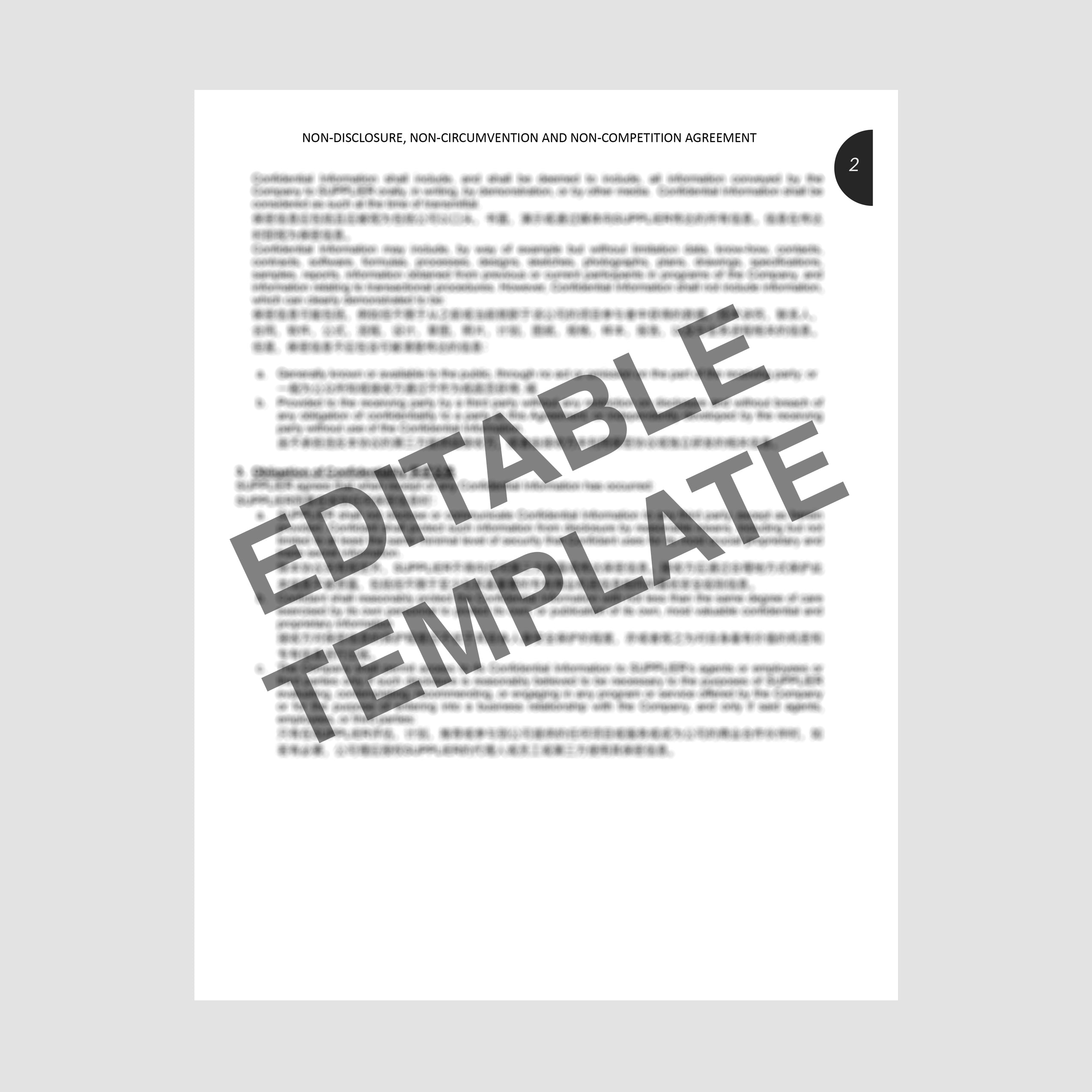 NNN Agreement Template