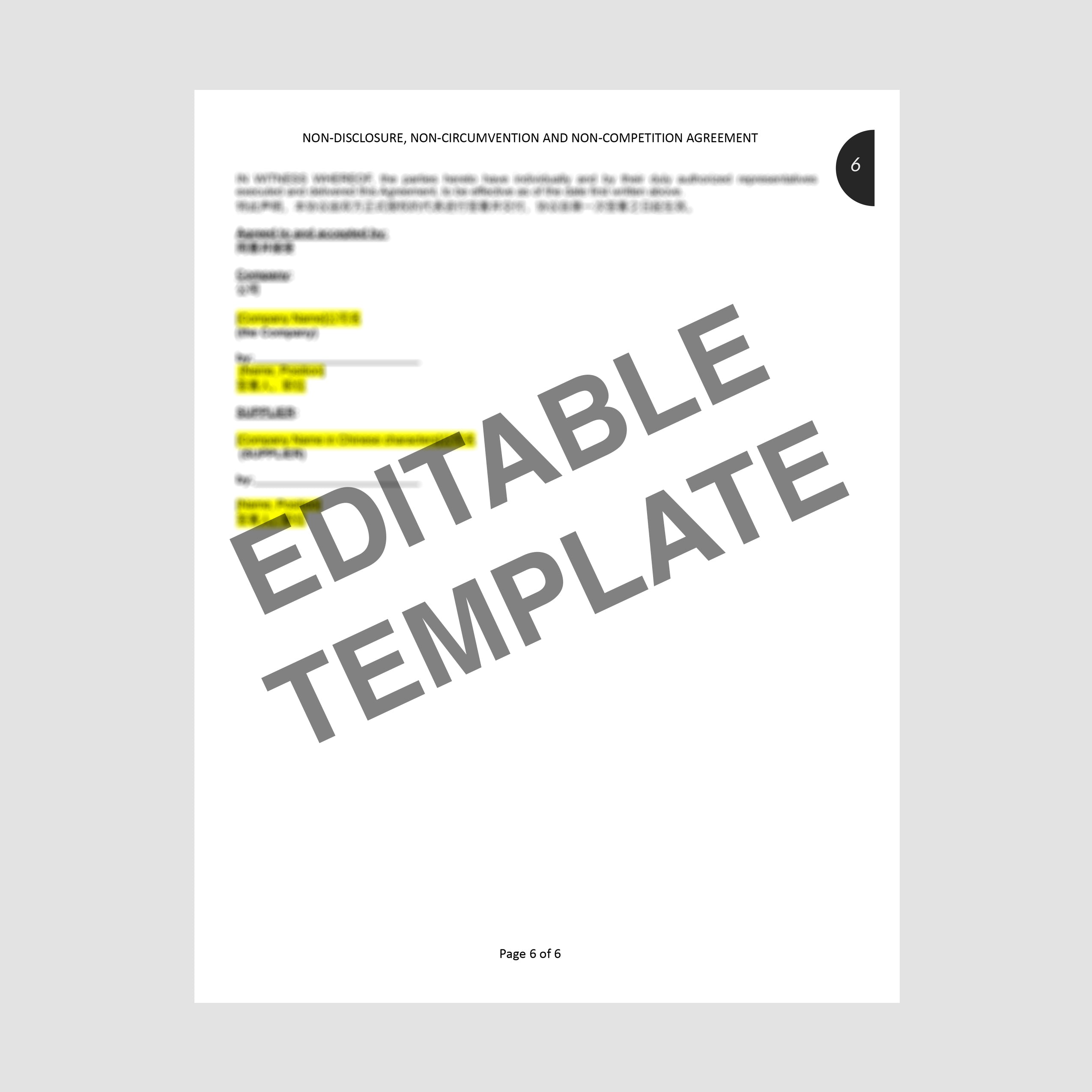NNN Agreement Template