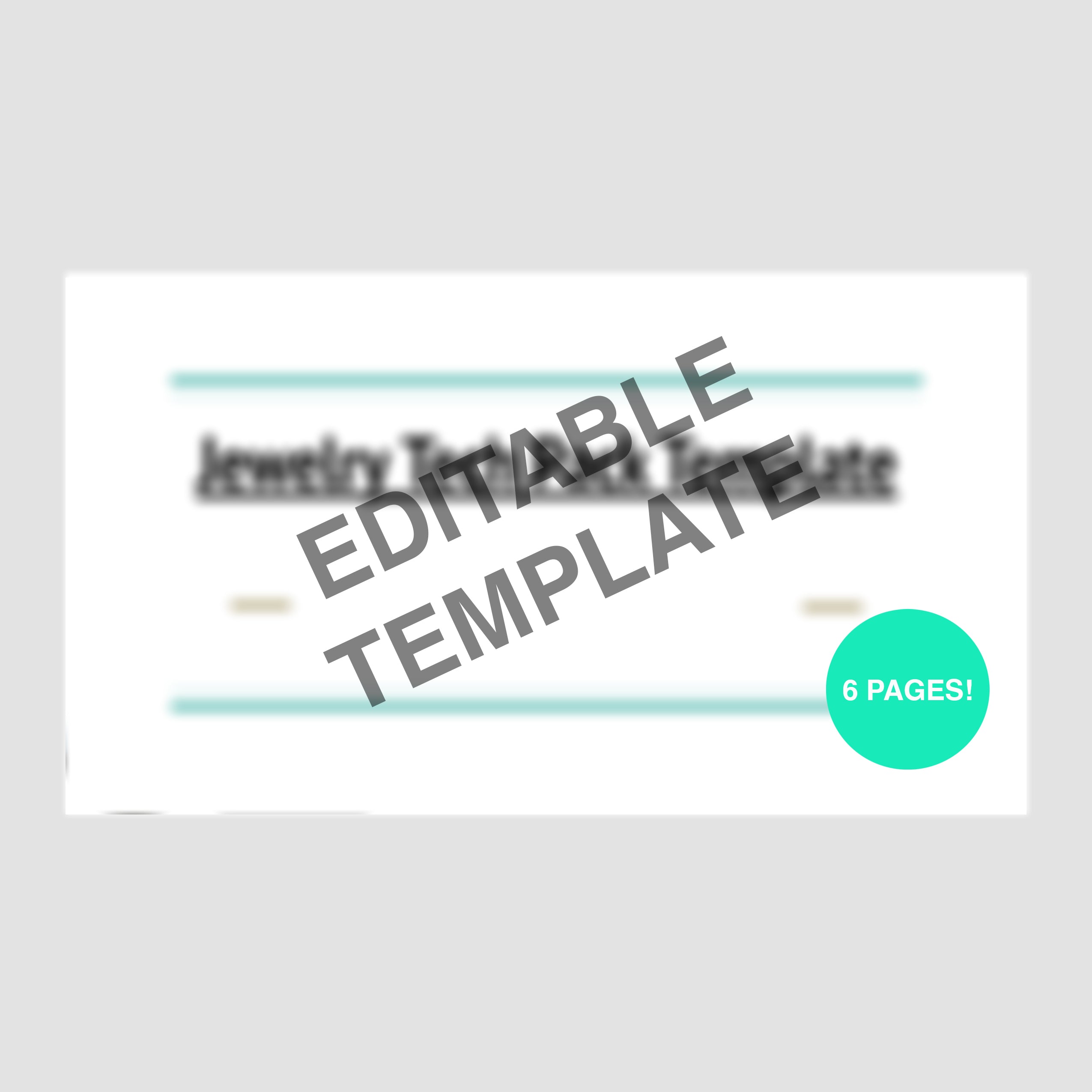 Tech Pack Template - Jewelry