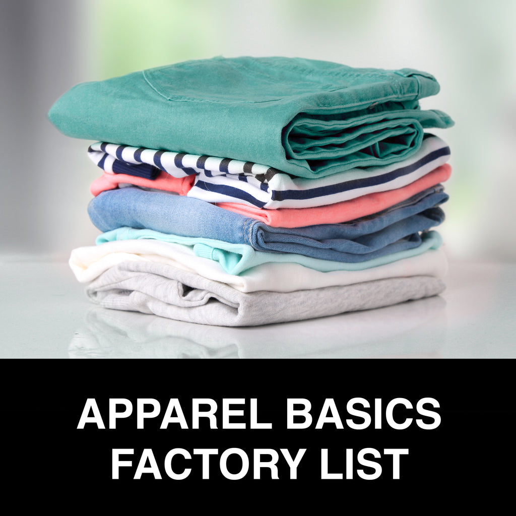 Apparel "Basics" Factory List Maker U