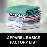Apparel "Basics" Factory List