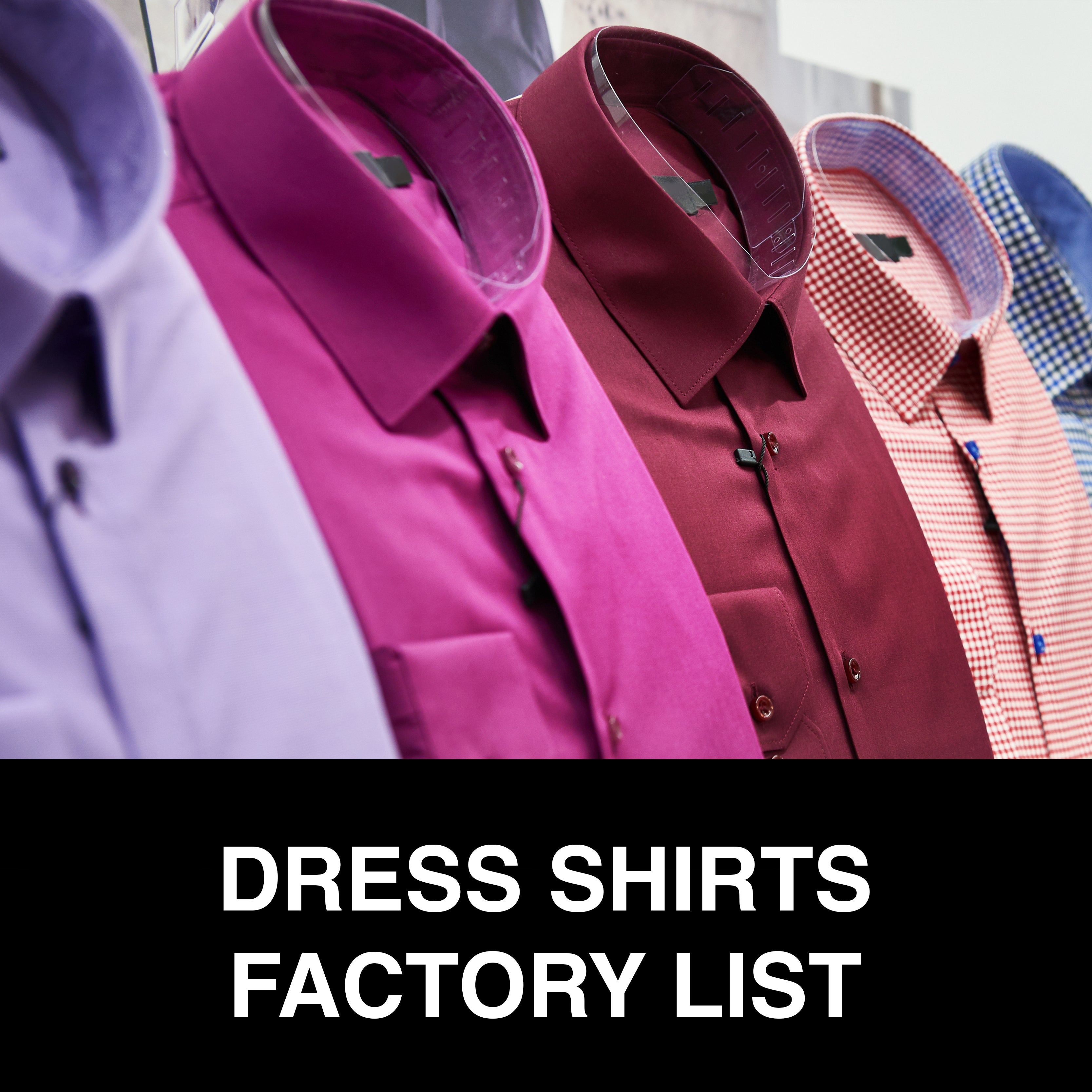 Dress Shirts Factory List