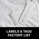Labels & Tags Factory List