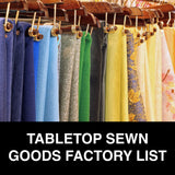 Tabletop Sewn Goods Factory List